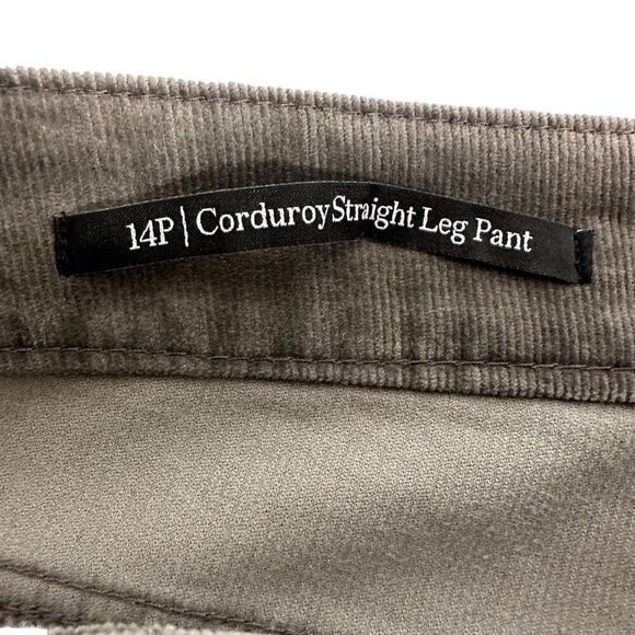Talbots Corduroy Straight Leg Pant size 14P Grey - Picture 7 of 8